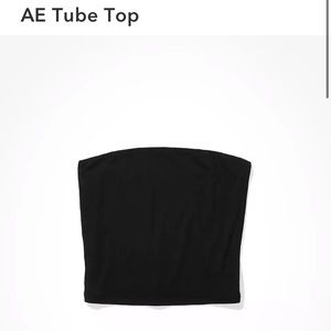 american eagle ribbed black tube top size xs
